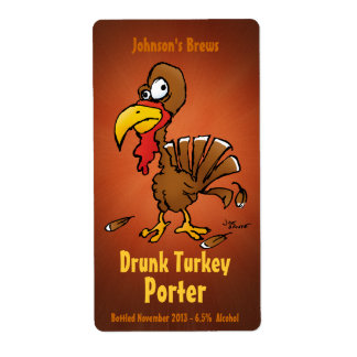 Homebew Beer Labels with Funny Turkey