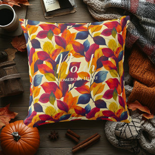 Homebody Heart Autumn Leaves   Fall Home Decor Cushion