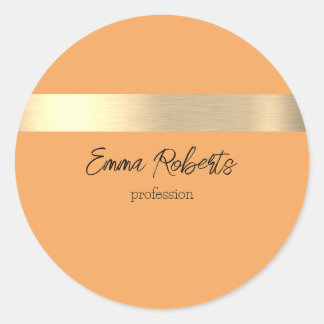 Homebody Orange Gold Foil Rustic Faux  Classic Round Sticker