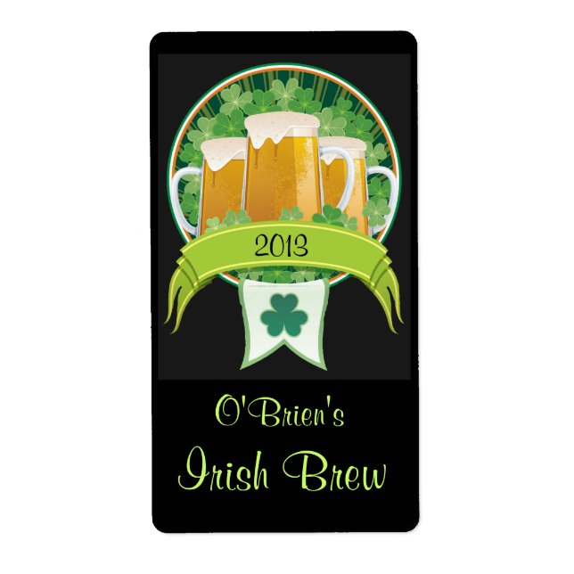 Homebrewed Irish Beer Label (Front)