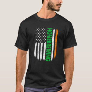 Homebrewing American Flag Happy Shamrock St Patric T-Shirt