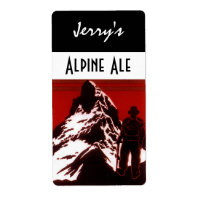 Homebrewing Beer Bottle Label Alpine Hiker Ale