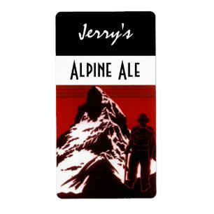 Homebrewing Beer Bottle Label Alpine Hiker Ale