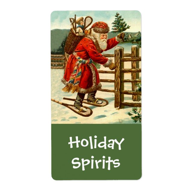 Homebrewing Holiday Santa Delivering Spirits Label (Front)