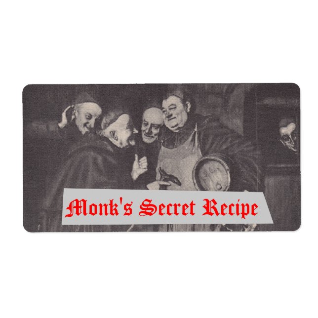 Homebrewing Supplies Beer Label Monks' Secret Brew (Front)