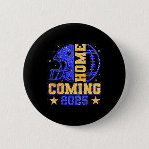 Homecoming 2025 Hoco Football Mama Girl Blue Gold 6 Cm Round Badge