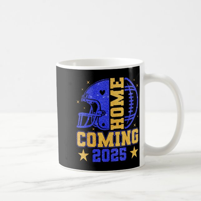 Homecoming 2025 Hoco Football Mama Girl Blue Gold  Coffee Mug (Right)