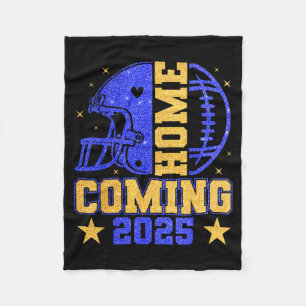 Homecoming 2025 Hoco Football Mama Girl Blue Gold Fleece Blanket