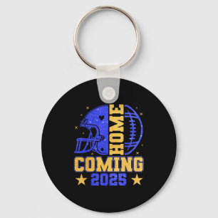 Homecoming 2025 Hoco Football Mama Girl Blue Gold Key Ring