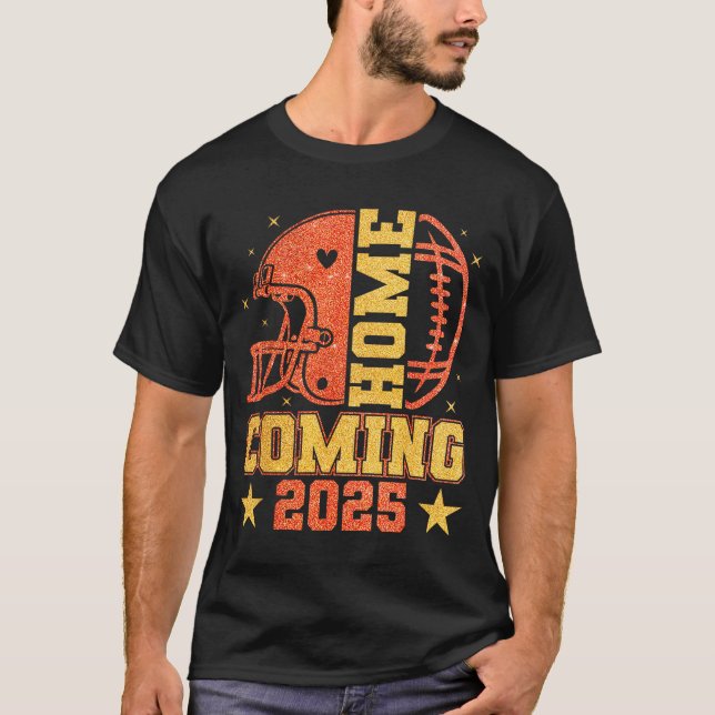 Homecoming 2025 Hoco Football Mama Girl Orange Gol T-Shirt (Front)