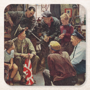 Homecoming Marine Square Paper Coaster