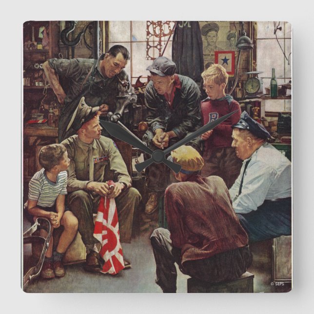 Homecoming Marine Square Wall Clock (Front)