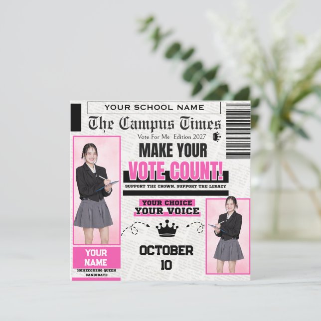 Homecoming Queen flyer Card (Standing Front)