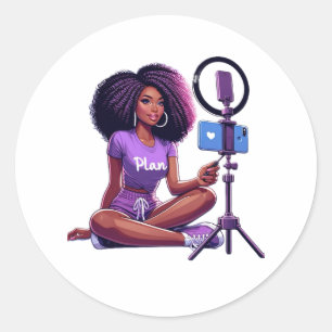 Homegirl Social Media  Classic Round Sticker