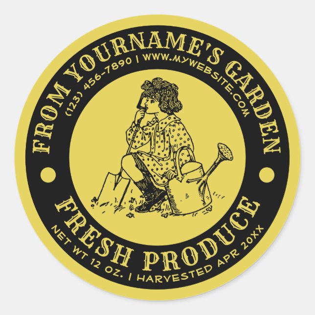 Homegrown Garden Fresh Label Template (Front)