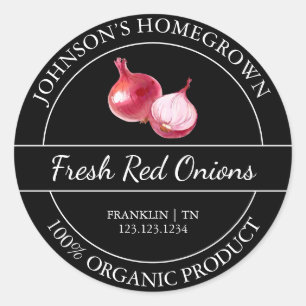 Homegrown Garden Fresh Organic Red Onion Label