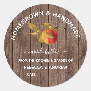 Homegrown & Handmade Apple Butter Mason Jar  Classic Round Sticker
