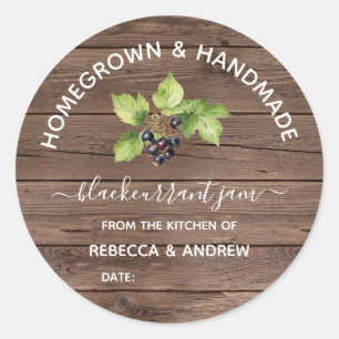 Homegrown & Handmade Blackcurrant Jam Barnwood Classic Round Sticker