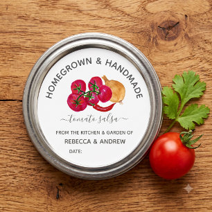 Homegrown & Handmade Chill Tomato Salsa Mason Jar  Classic Round Sticker