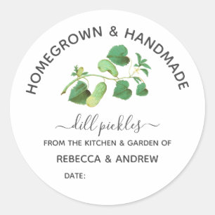 Homegrown & Handmade Dill Pickle Kraft Paper  Clas Classic Round Sticker