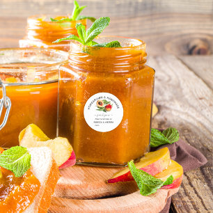 Homegrown & Handmade Peach Jam Vintage Classic Round Sticker