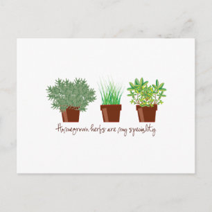 Homegrown Herbs Are My Speciality Postcard