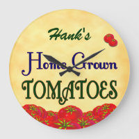 Homegrown Tomatoes Custom Gardener Wall Clock