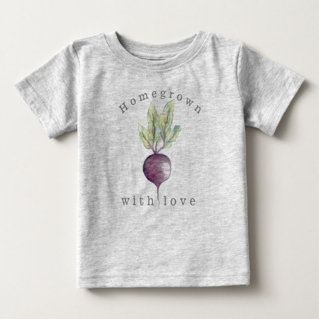 Homegrown with love | Beet | Organic Veggie Baby T-Shirt (Front)
