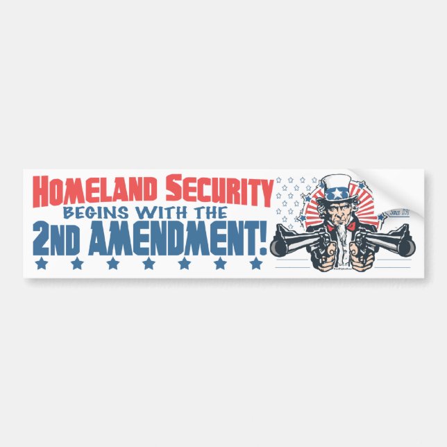 Homeland Security Begins with 2nd Amendment Bumper Sticker (Front)