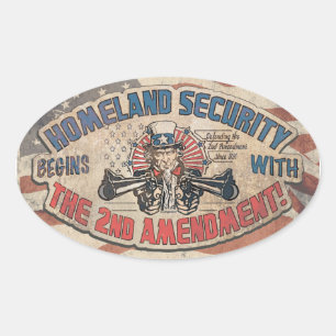 Homeland Security Begins with the Second Amendment Oval Sticker