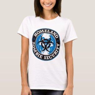 Homeland Zombie Security Skull - Blue T-Shirt