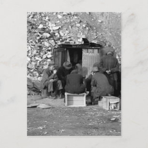Homeless and Unemployed 1938 Holiday Postcard