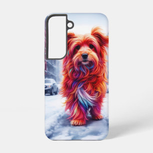 Homeless dog in cold snowy urban evening samsung galaxy case