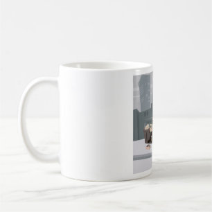 Homeless Man Holding Help Sign Urban Poverty Coffee Mug