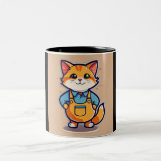 Homeless Pets Sticker Collection - Pixar Style Min Two-Tone Coffee Mug