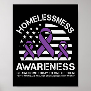 Homelessness Awareness Month Usa Flag  Poster