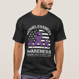 Homelessness Awareness Month Usa Flag  T-Shirt
