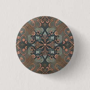 Homely cottage pattern 3 cm round badge