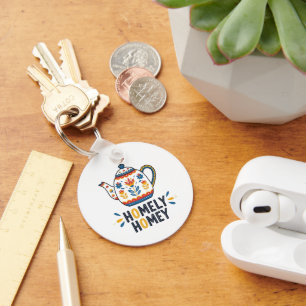 Homely homey cosy teapot design   key ring