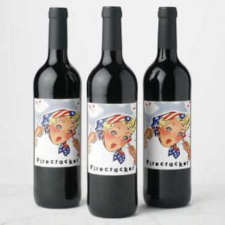 Homemade 4th of July Party Firecracker Party Fun Wine Label