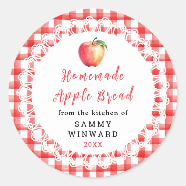Homemade Apple Bread Label (Front)