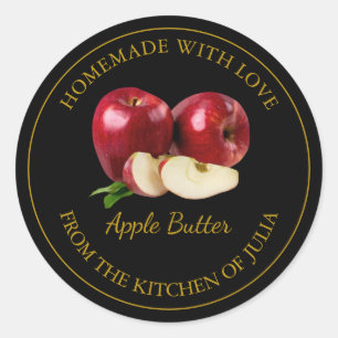 Homemade Apple Butter Label   Black