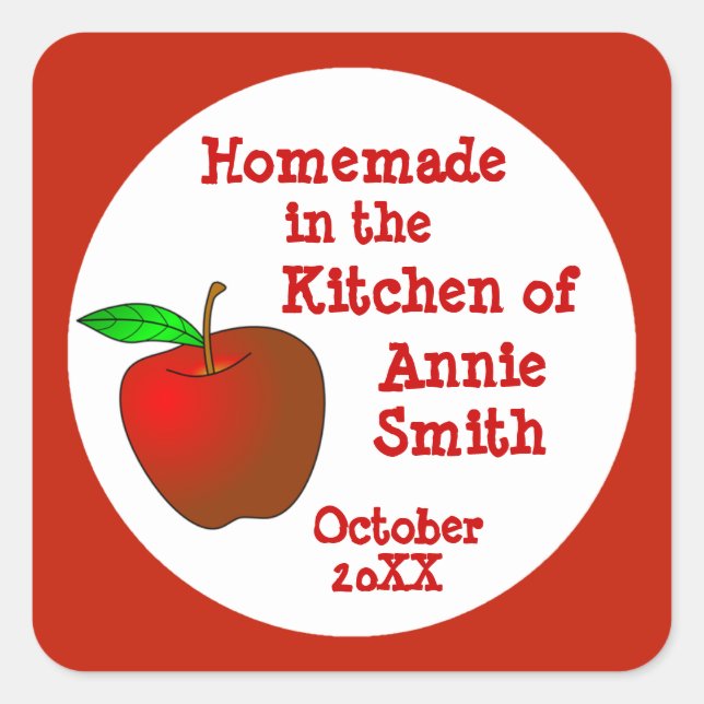 Homemade Apple Butter or Applesauce Labels (Front)