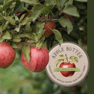 HOMEMADE APPLE CIDER Grunge Font Kraft and Brown Classic Round Sticker