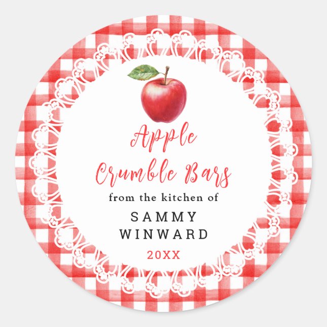 Homemade Apple Crumble Bars Label (Front)