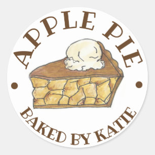 Homemade Apple Pie Baked By Made with Love Classic Round Sticker
