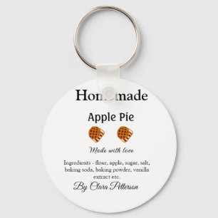 Homemade apple pie made with love add ingredients  key ring