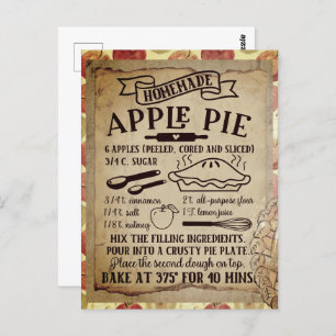 Homemade Apple Pie Recipe  Postcard