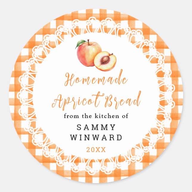 Homemade Apricot Bread Label (Front)