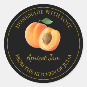 Homemade Apricot Jam Label   Black